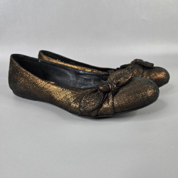 Born Ballet Flats Molly Metallic Bronze Leather Slip OnComfort Shoes Size 7.5 M - Picture 4 of 12